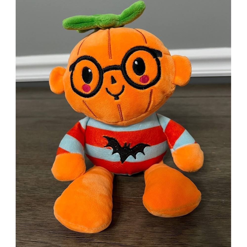 Halloween Plush Pumpkin‎ Toy Bat Striped Shirt Stuffed Animal Kid's Decor